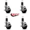 Service Caster 3.5'' Phenolic Swivel 1-5/8'' Expanding Stem Caster Set with Brake, 4PK SCC-EX20S3514-PHS-TLB-158-4 - alternate 4